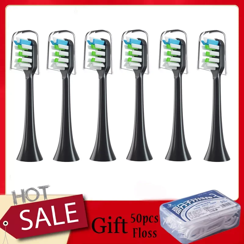 

6PCS Replacement Toothbrush Heads For XIAOMI SOOCAS X3/X3U/X5 Sonic Electric Tooth Brush DuPont Bristle Clean Nozzle Floss Gift