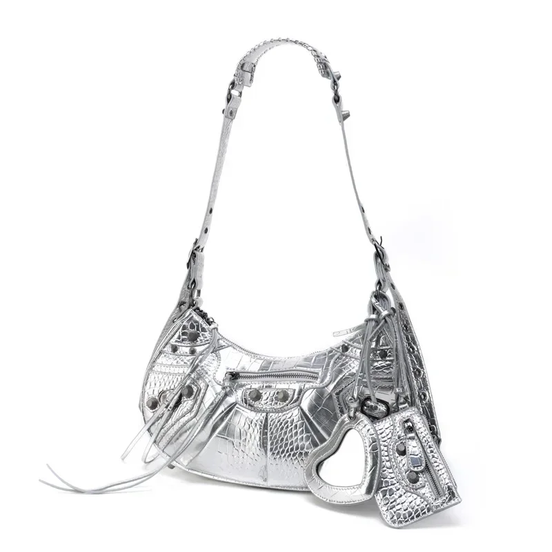 2024 большая сумка с крокодиловым узором Новое поступление мотоциклетная три в