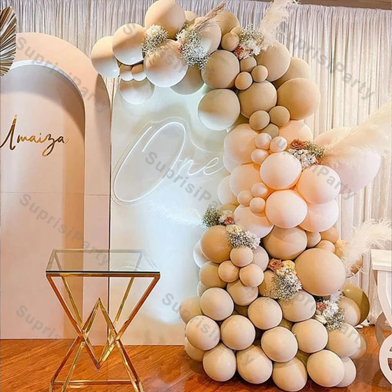 

Balloons Garland Doubled Cream Peach Wedding Decoration Doubled Blush Nude Balloon Arch Birthday Party Baby Shower Boho Decor