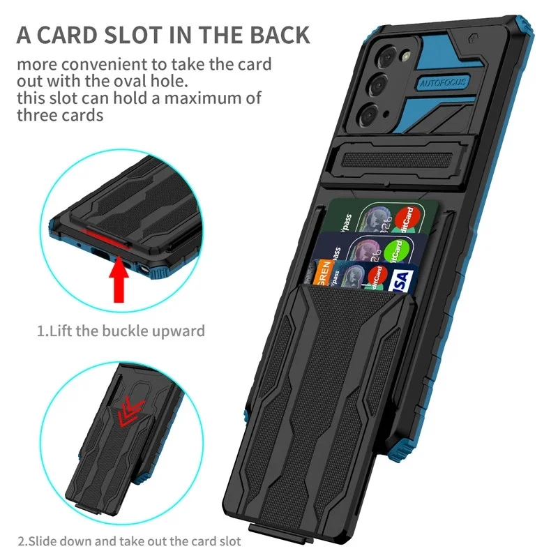 For Samsung Galaxy Note 20 Ultra Case Wallet Card Slot Phone Case for Galaxy Note20 Shockproof Armor Stand Protection Back Cover