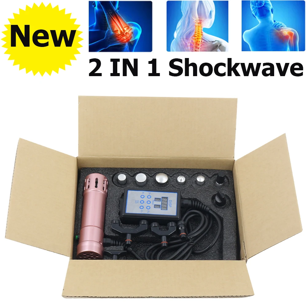 

Shockwave Therapy Machine 2 in 1 Shock Wave Physiotherapy Chiropractic Equipment Neck Massager Effective Shoulder Pain Relief