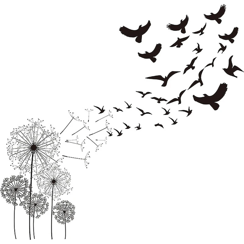 

Promotion! Dandelion Wall Stickers Bird Flying In The Wind Wall Stickers Borders Wall Stickers Bedroom Living Room Decoration
