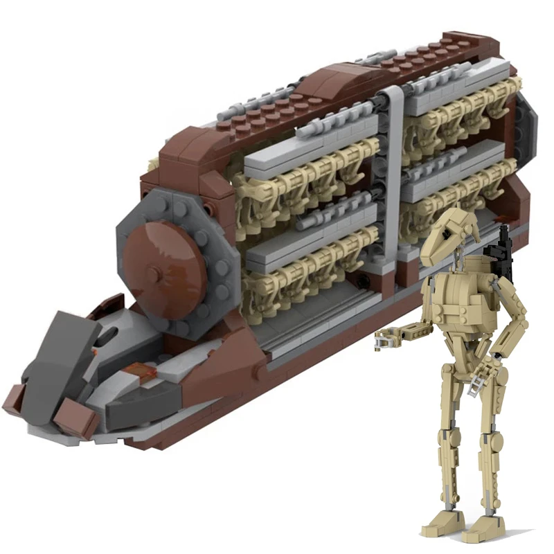 

Rebrickable Star Movie Droid Platoon Attack-craft Transport Battleship Building Blocks Space Battle Droids Figure Robot Kid Toys