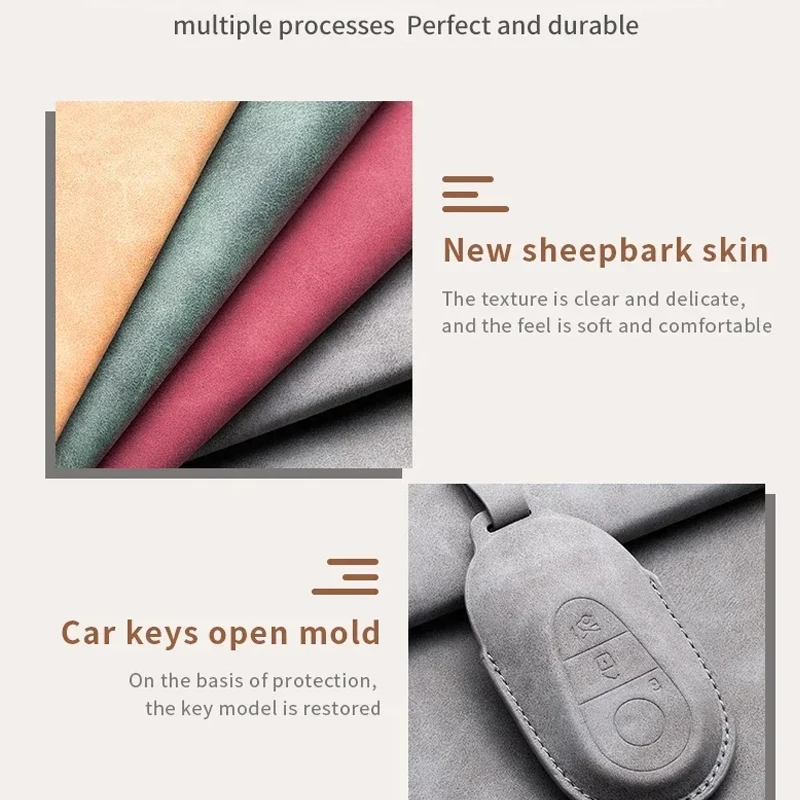 skórzanym etui na kluczyk samochodowy do Ford Fusion Mustang Explorer F150 F250 F350 EcoSport Edge S-MAX Ranger Akcesoria