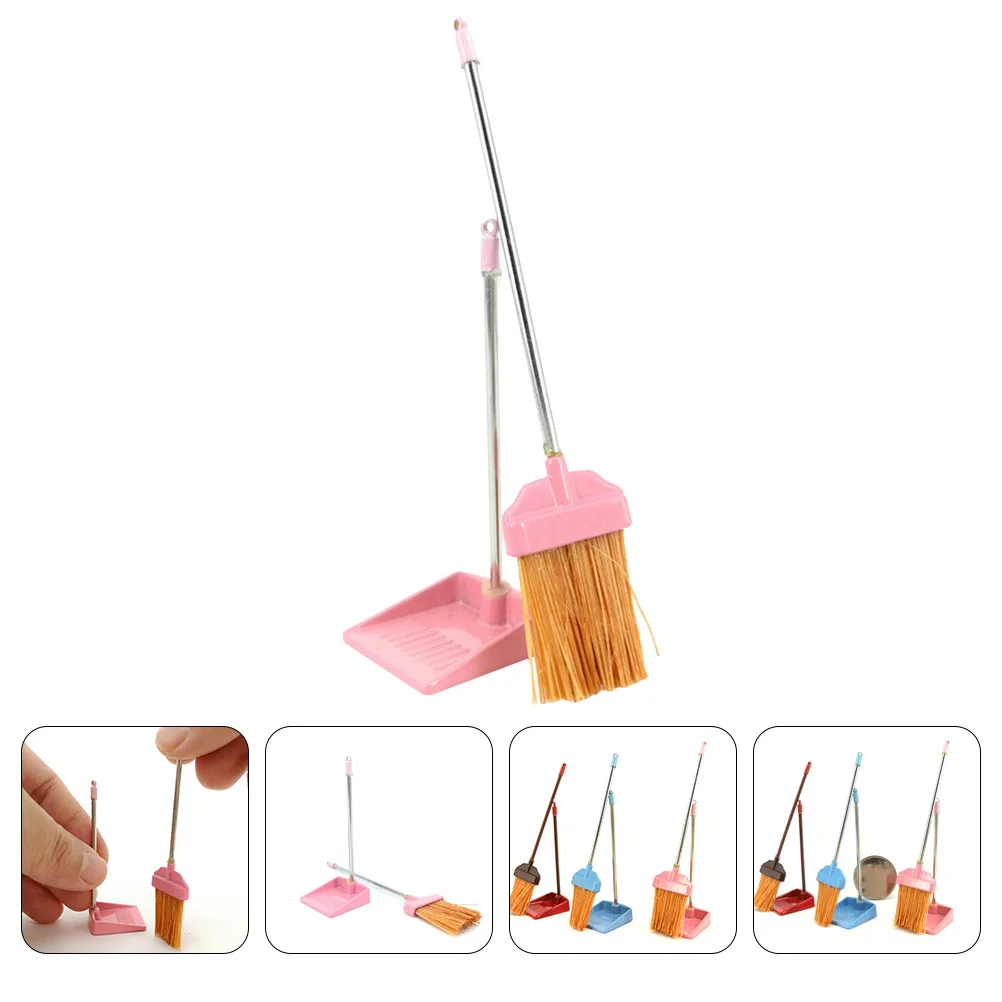 

Mini Furniture Model Room Broom House Miniatures Items Whisk Dustpan Simulated Ornament Decor Brooms