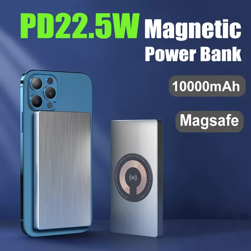 

10000mAh Power Bank PD22.5W Fast Wireless Charging External Battery For Iphone 13 Magsafing Portable Powerbank