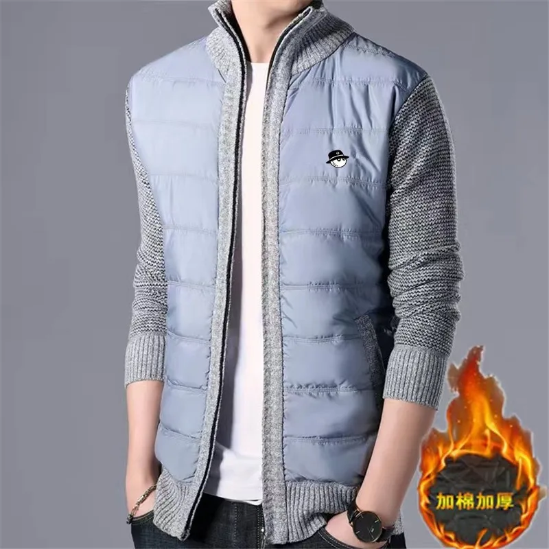 Autumn Winter New Men's Golf Jackets Cardigan Zipper Villus Warm Thicken Golf Wear Man Knit High Collar Sweater Golf Clothing