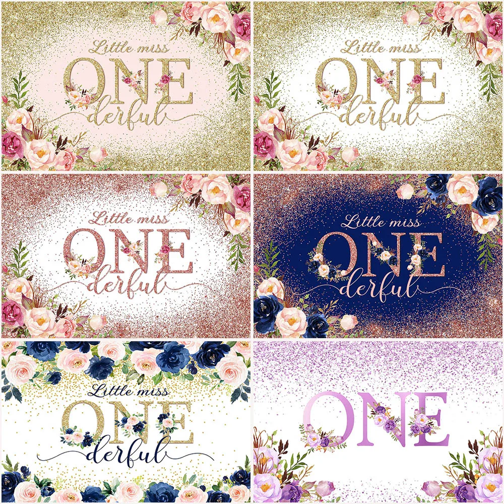 Фон Miss Onederful с изображением мальчика и девочки на первый день рождения, Декор, баннер, цветы, розовое золото, фон для фотографий, торт, стол, реквизит