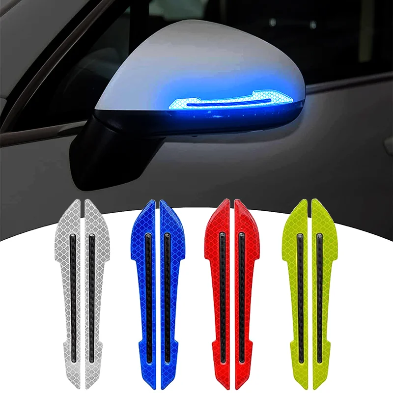 

Зеркальные светоотражающие наклейки для зеркала заднего вида Автомобильные предупреждающие Дверные наклейки для ночного вождения автомобильные аксессуары