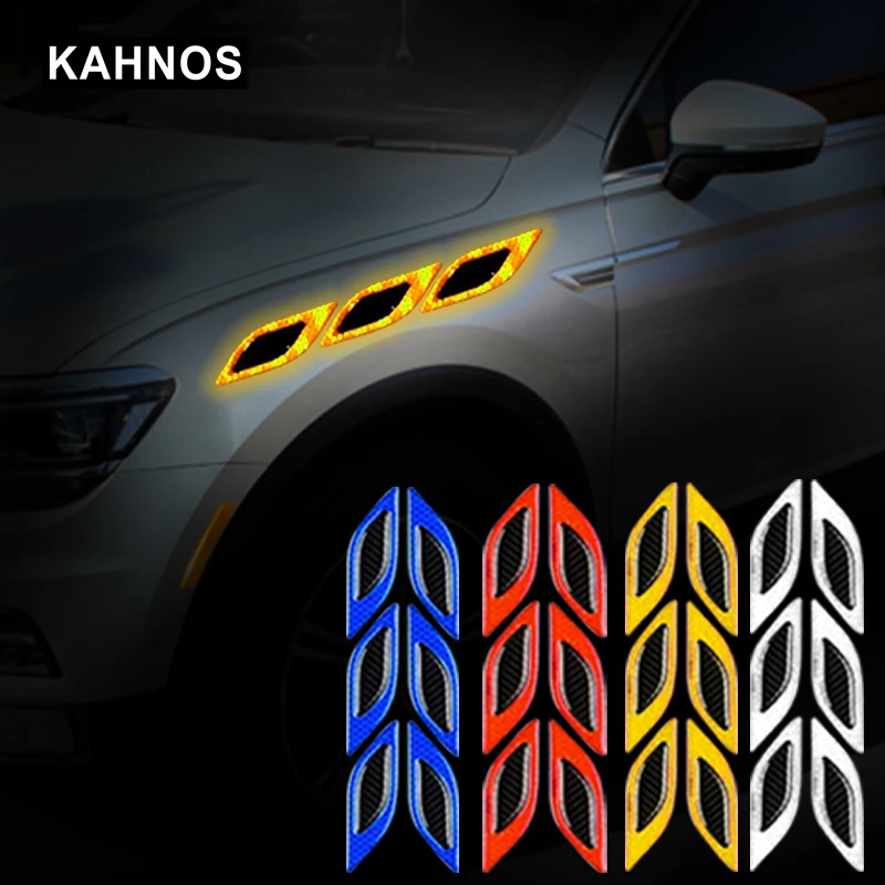 

stickers for car 6Pcs/Set Car Reflective Strips Carbon fiber Car Sticker Truck Auto Motor Anti-Scratch Safety Warning Sticker Ca
