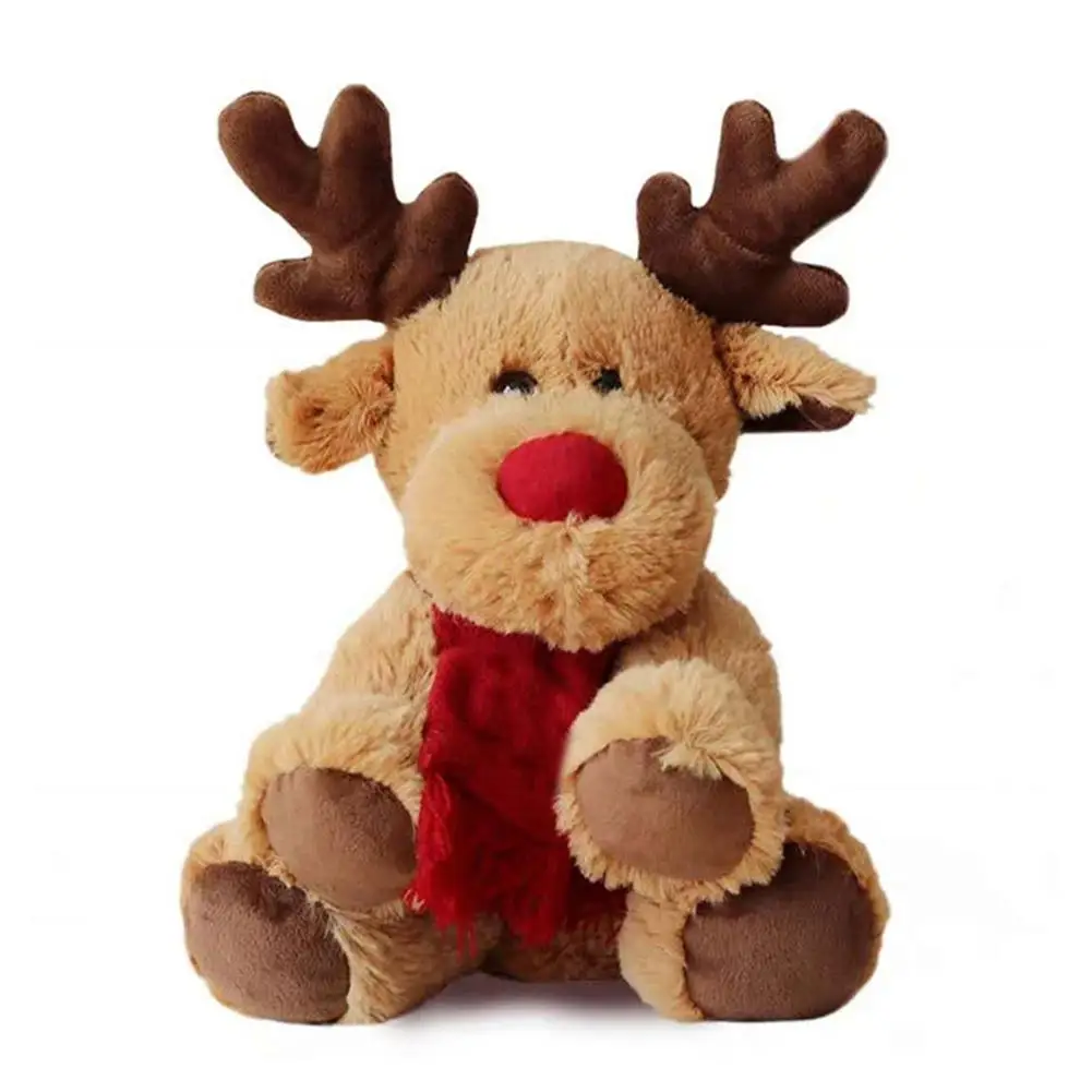 Bufanda de Reno de Navidad para niños, juguetes de peluche de felpa, almohada suave, decoración del sofá del hogar, regalos