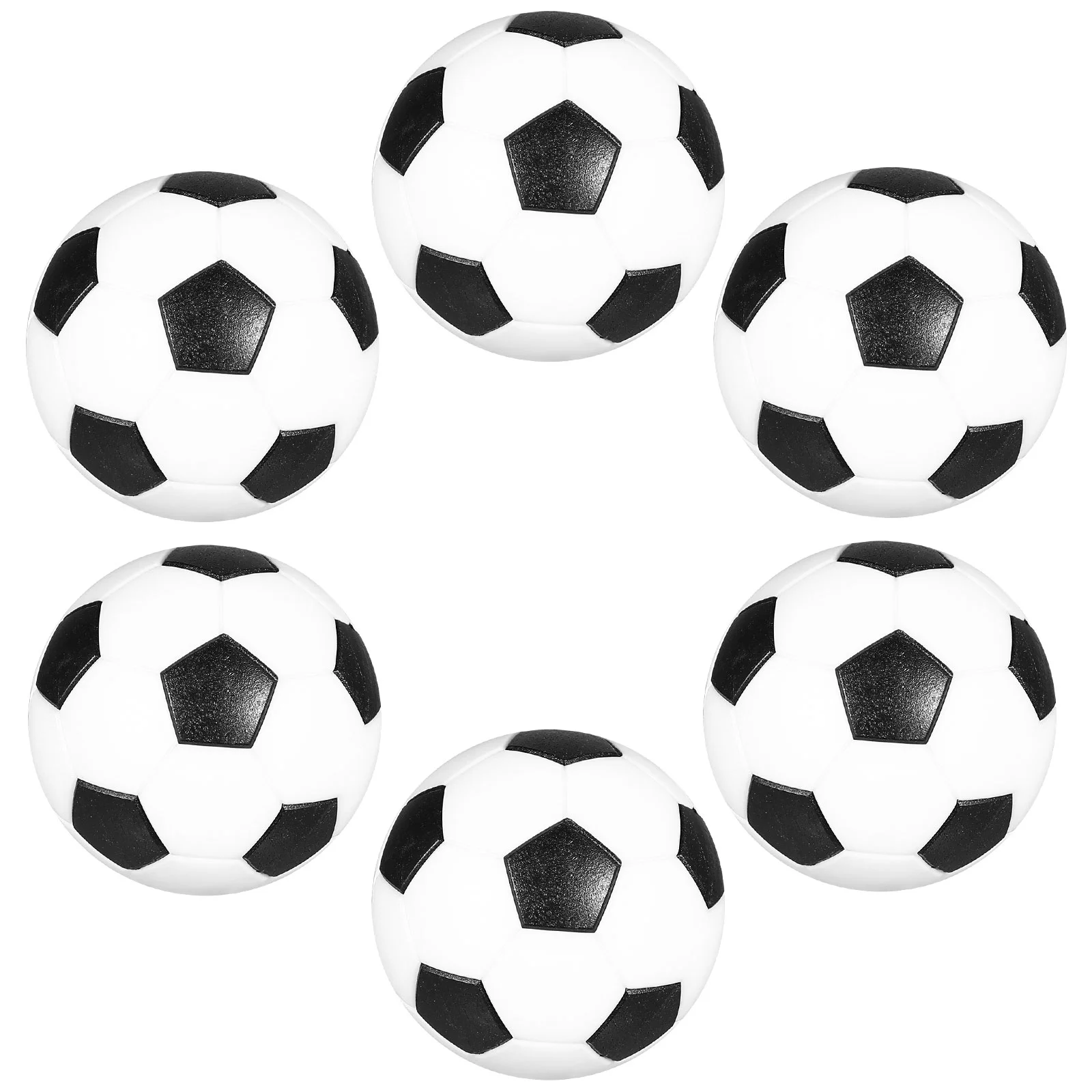 

WINOMO 6pcs White and Black Soccer Balls 32mm Table Footballs Mini Soccer for Replacements