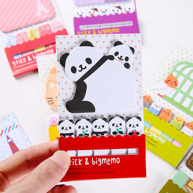 

1pc Kawaii Colorful Cute Panda Cat N Times Sticky Notes To Do List Planner Sticker Memo Pad Notepad Gift Stationery Prizes Deco