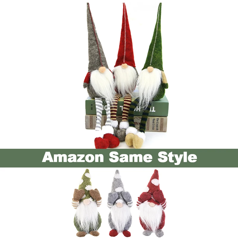 

3PCS New Christmas Decoration Long Legs Rudolph Doll Christmas Children Gift Hotel Mall Window Decoration