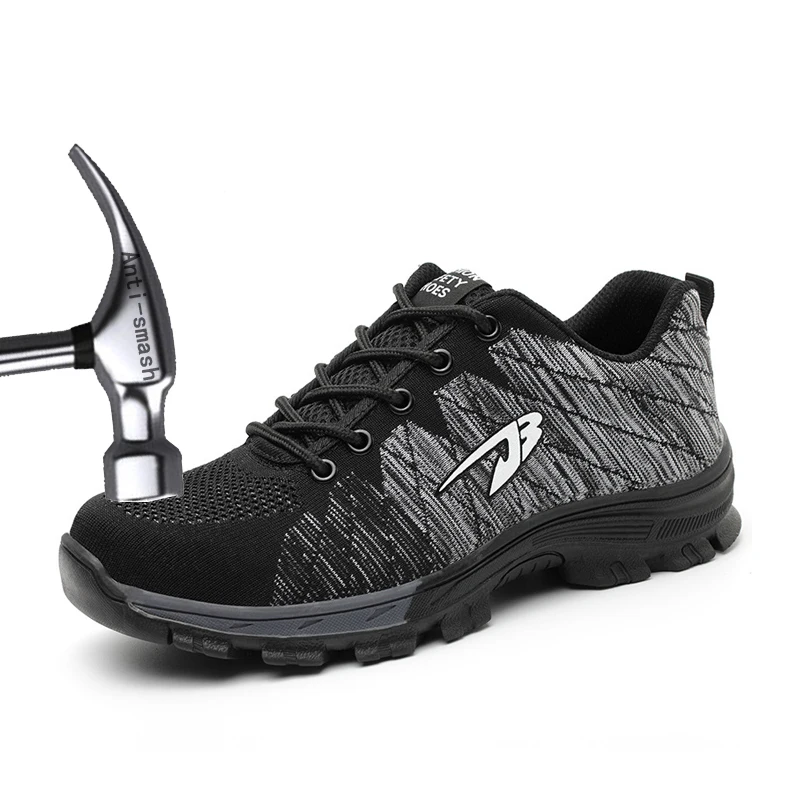 

Дышащая и удобная спортивная обувь для защиты от ударов и прокола, Мужская Рабочая обувь