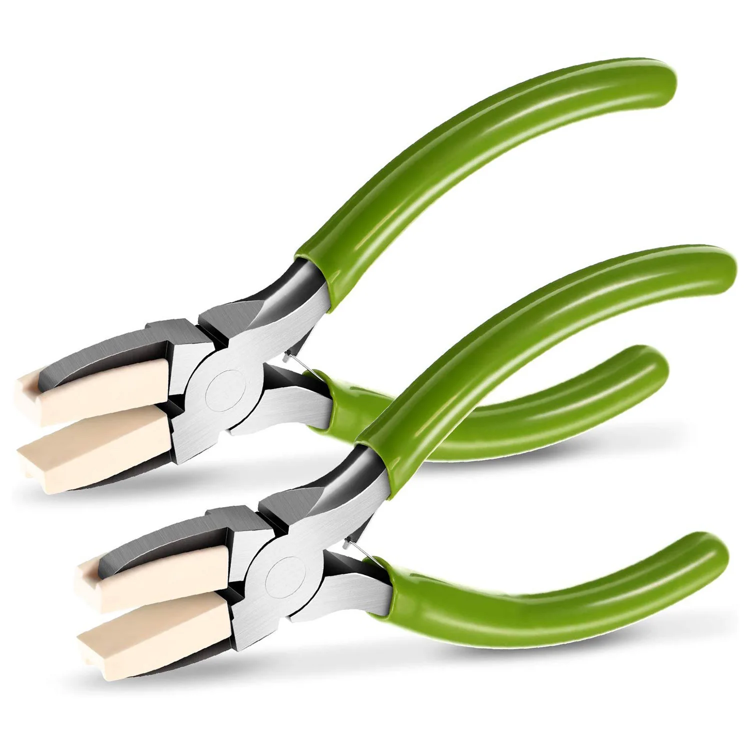 

2 Packs Nylon Nose Pliers Double Nylon Jaw Pliers Carbon Steel Jewelry Pliers DIY Tools for Beading Looping Shaping Wire Jewe