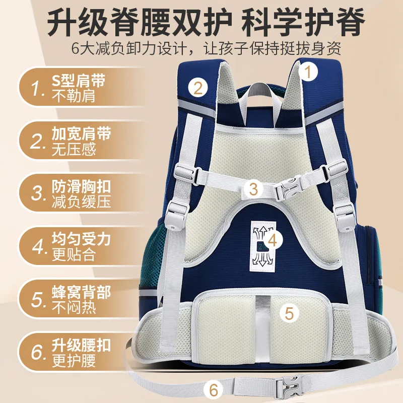 Large Capacity School Bag Senior Grade 1-3-6 Mochilas for Boys Primary Children Bag Pack Middle School Fashion Student Backpacks