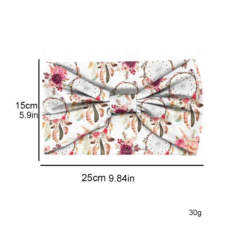 Повязка для волос женская Спортивная эластичная широкая лента с принтом в
