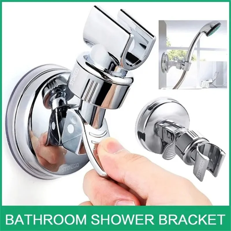 

NEW Rotatable Shower Bracket 360Adjustable Self-adhesive Shower Head Stand Hand Held Shower Head Holder Bathroom Accessories