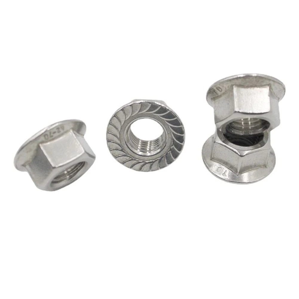 

Premium Grade Hexagonal Locking Tooth Nut with Flange for Mounting Photovoltaic Solar Accessories M8 M10 Pack of 10