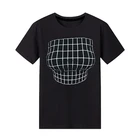 Футболка женская с забавным принтом, Повседневная Свободная клетчатая рубашка с большими грудками и короткими рукавами, с оптической иллюзией, SAFDEW1