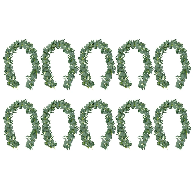 

15 шт./упаковка, искусственный эвкалипт с ивой гирляндой, искусственное растение с листьями, зелень доллара из искусственного серебра