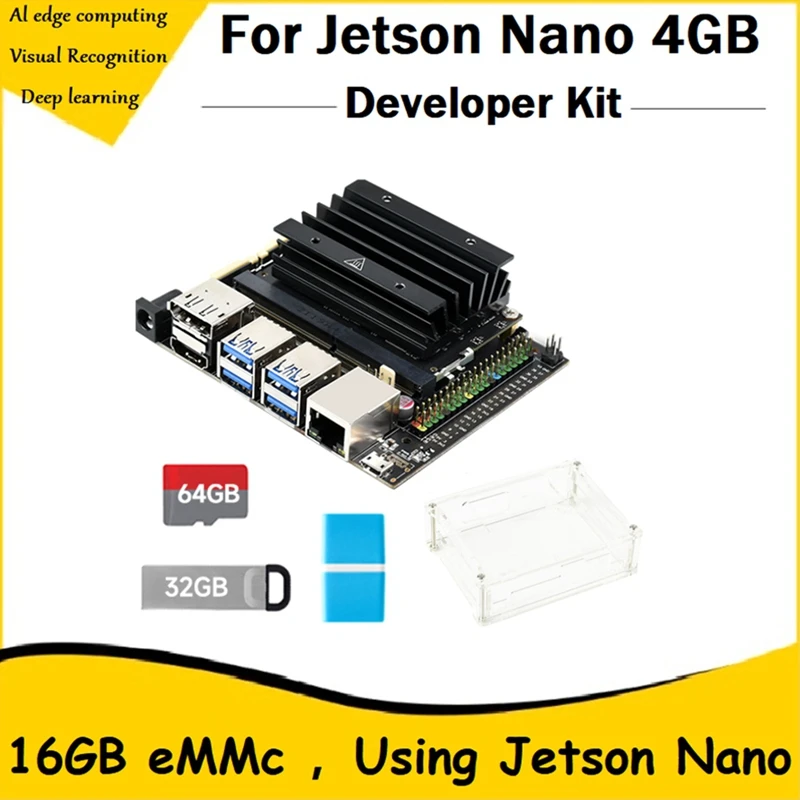 

For Jetson Nano 4GB Developer Kit Intelligence AI Embedded Development Expansion Kit With Acrylic Case