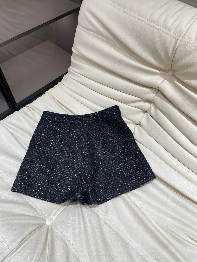 Шорты Lingzhiwusis женские с завышенной талией блестящие короткие штаны в французском