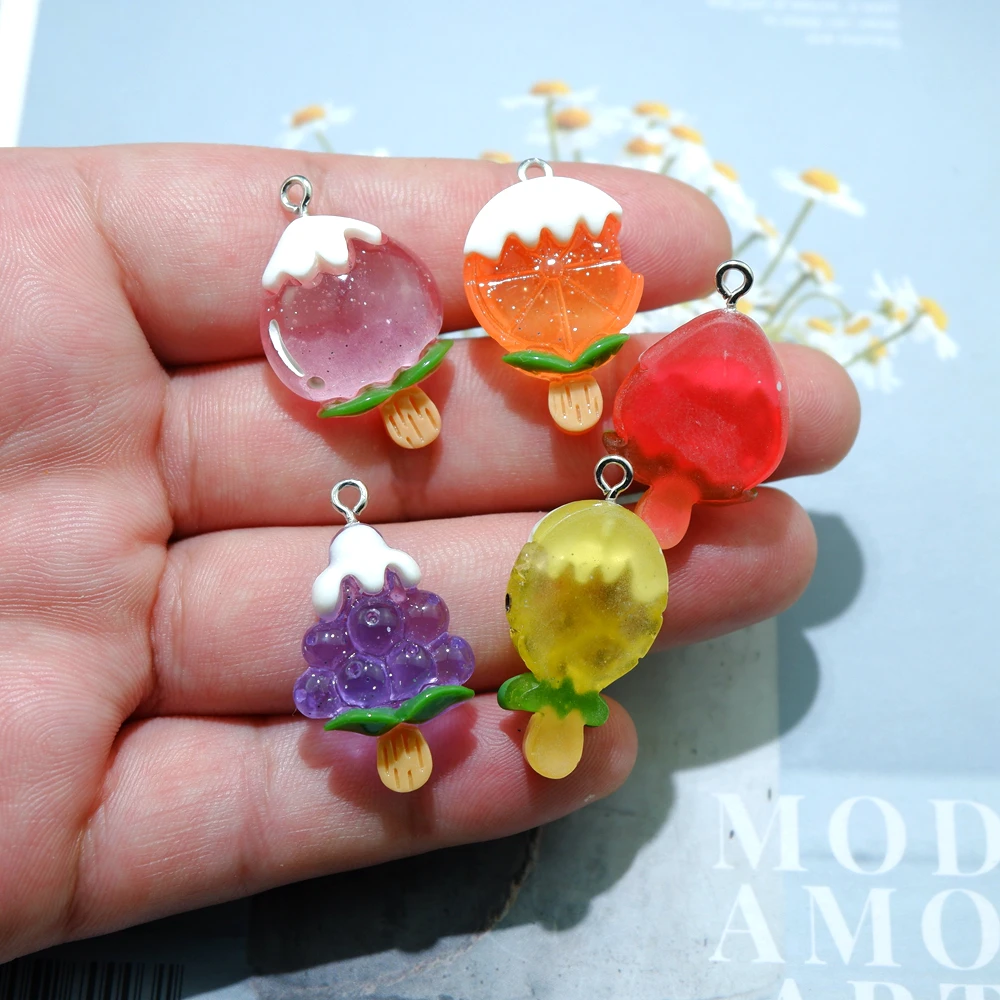Оптовая продажа подвески в виде фруктов и мороженого для изготовления ювелирных