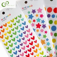 decor 6 sheets sticker diary planner colorful rainbow heart star decoration journal scrapbook albums photo toys for kids