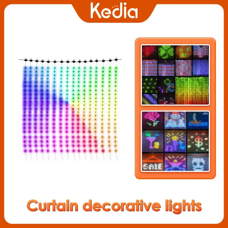 

Curtain Decorative Lights 400 Leds Point Control Leather Thread Lamp Fairy Bedroom String Home Christmas Decoration Lights