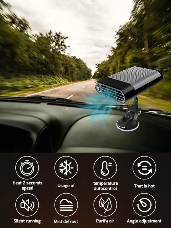 

2 In 1 Car Windshield Heater 12V/24V 150W Windscreen Defogger Defroster For Winter Heating Summer Cooling Portable Fan