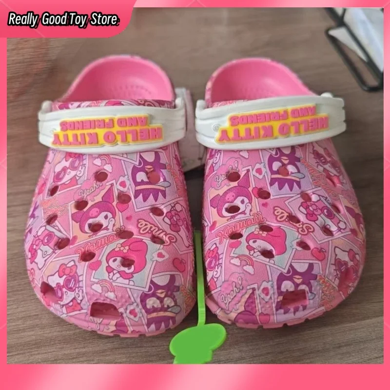 Летние пляжные тапочки Miniso Hellokitty для девочек Мультяшные Нескользящие на мягкой