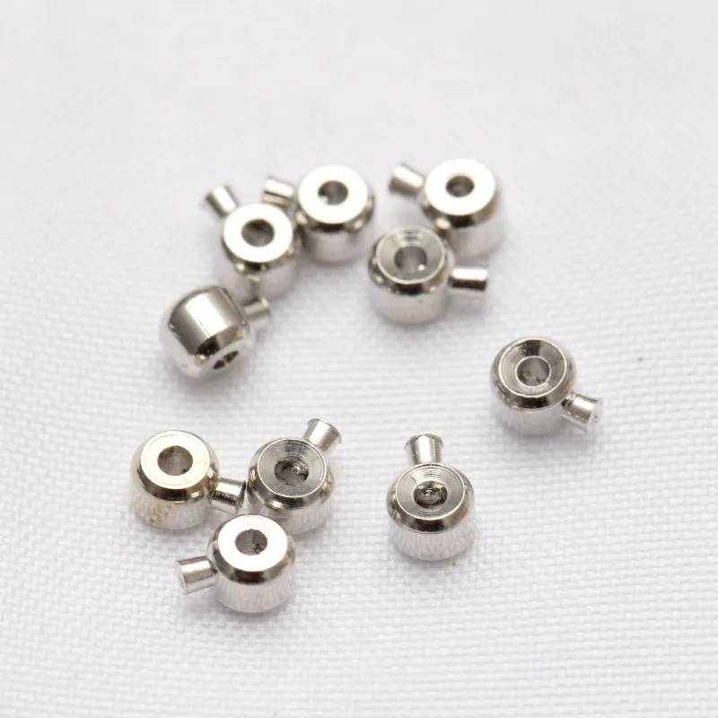 20pcs Brass Crimp Beads DIY Jewelry Accessories Positioning End Tip Clasp Crimp Beads Connector For Bracelet Necklace Handmade