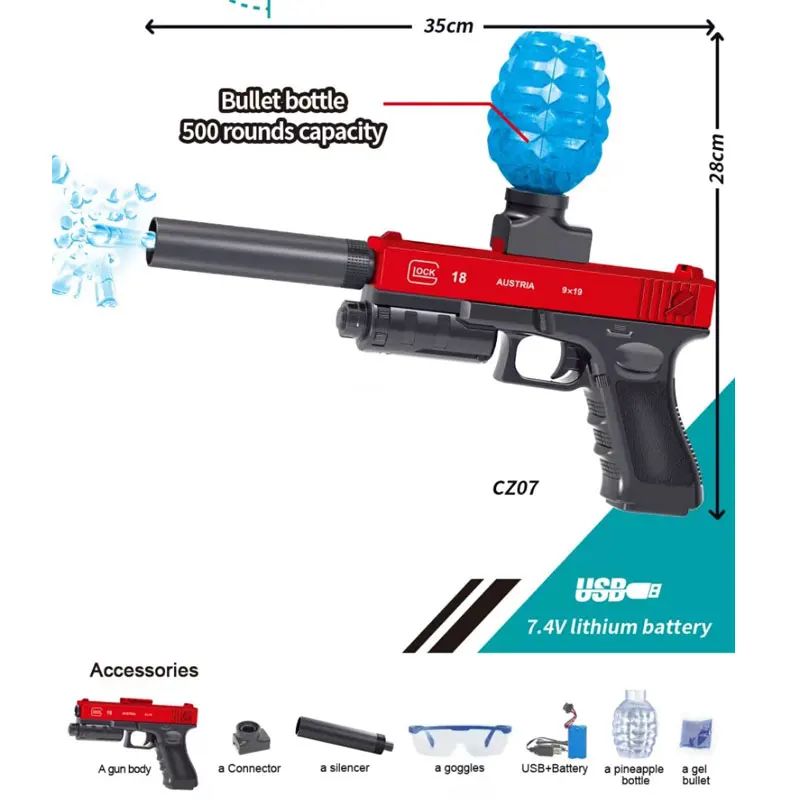 

Hydrogel Glock Toy Guns Electric Splatter Ball Blasters Water Gel Pistol Airsoft Gun Pistol Weapons For Adults Boys Girls CS Go