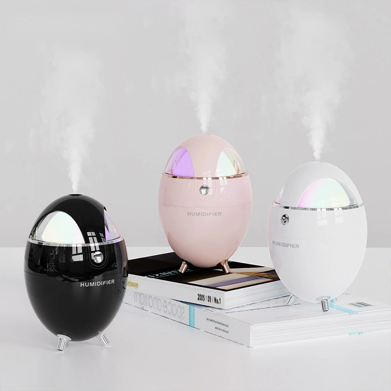 

Mini Humidifier Cute Eggshell Shape Home Desktop USB Colorful Night Light Mute Humidifying Sprayer for Car Office Creativity