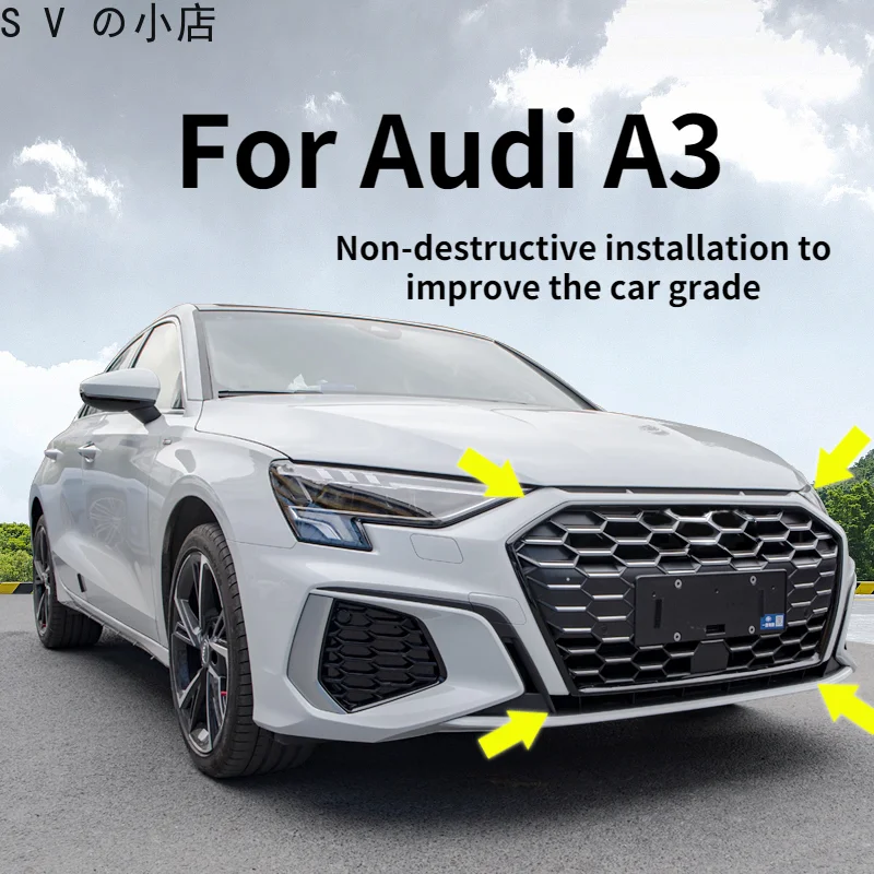 For Audi A3 8Y 2021 2020 Sportback Sedan Limousine to Sline S3 Car Grille Grid Decorative Frame Stickers Exterior Accessories