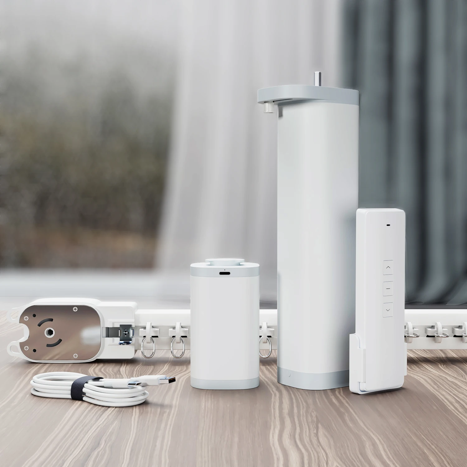 Версия с аккумулятором Tuya Zigbee Smart Curtain Motor Автоматическая система Рельсовый