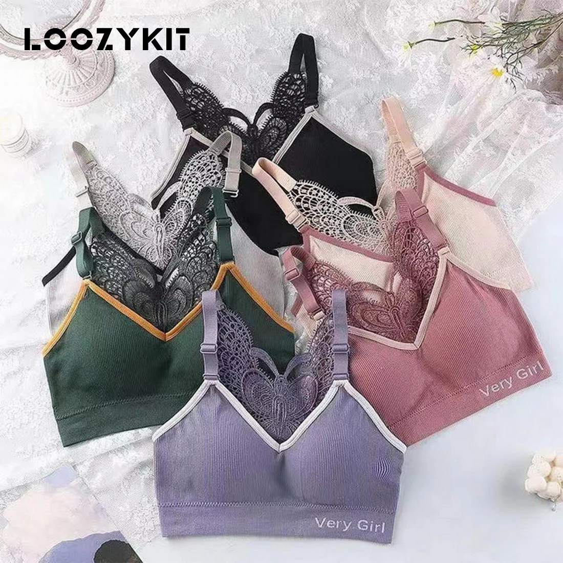 Женское Бесшовное нижнее белье бюстгальтер для занятий спортом с бабочками