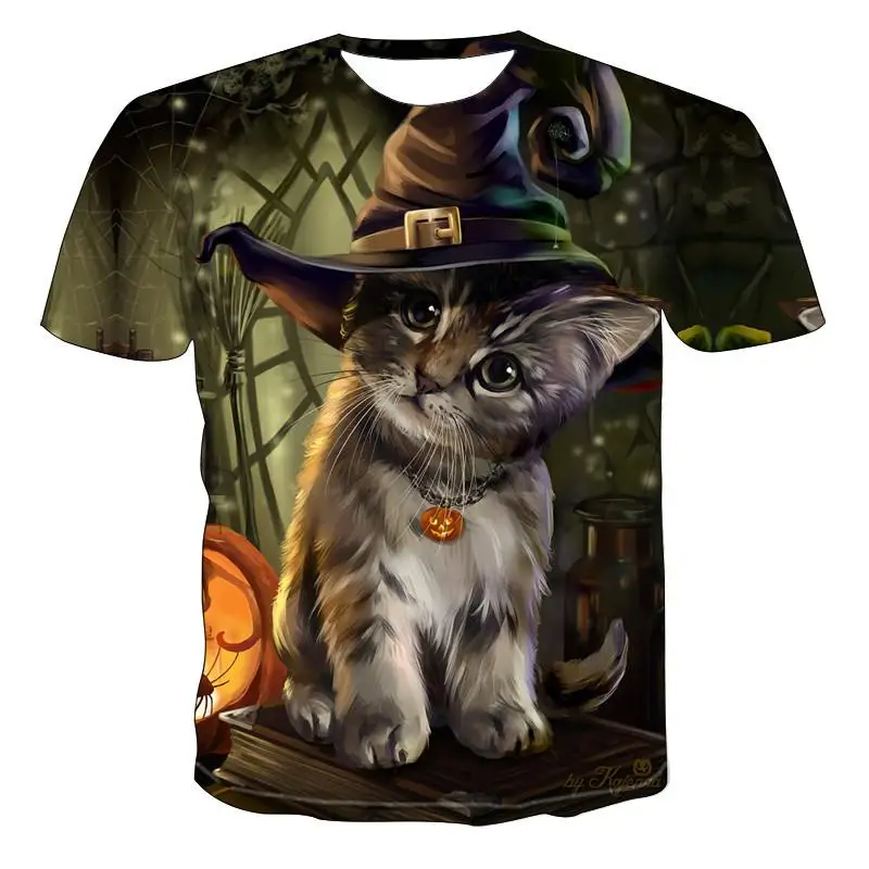 

2020 Men's New streetwear T-Shirt Animal cat Print T-Shirt 3D harajuku Men/Women T-Shirt Novelty Men's Short Sleeve clothes
