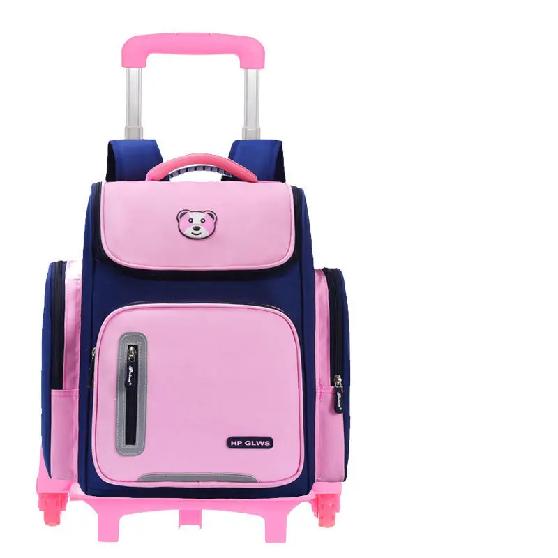 2/6 Wheels Children Trolley Backpacks Boys Schoolbag Kids School Bags Luggage Bag grils Wheels Backpack travel Rolling Backpack