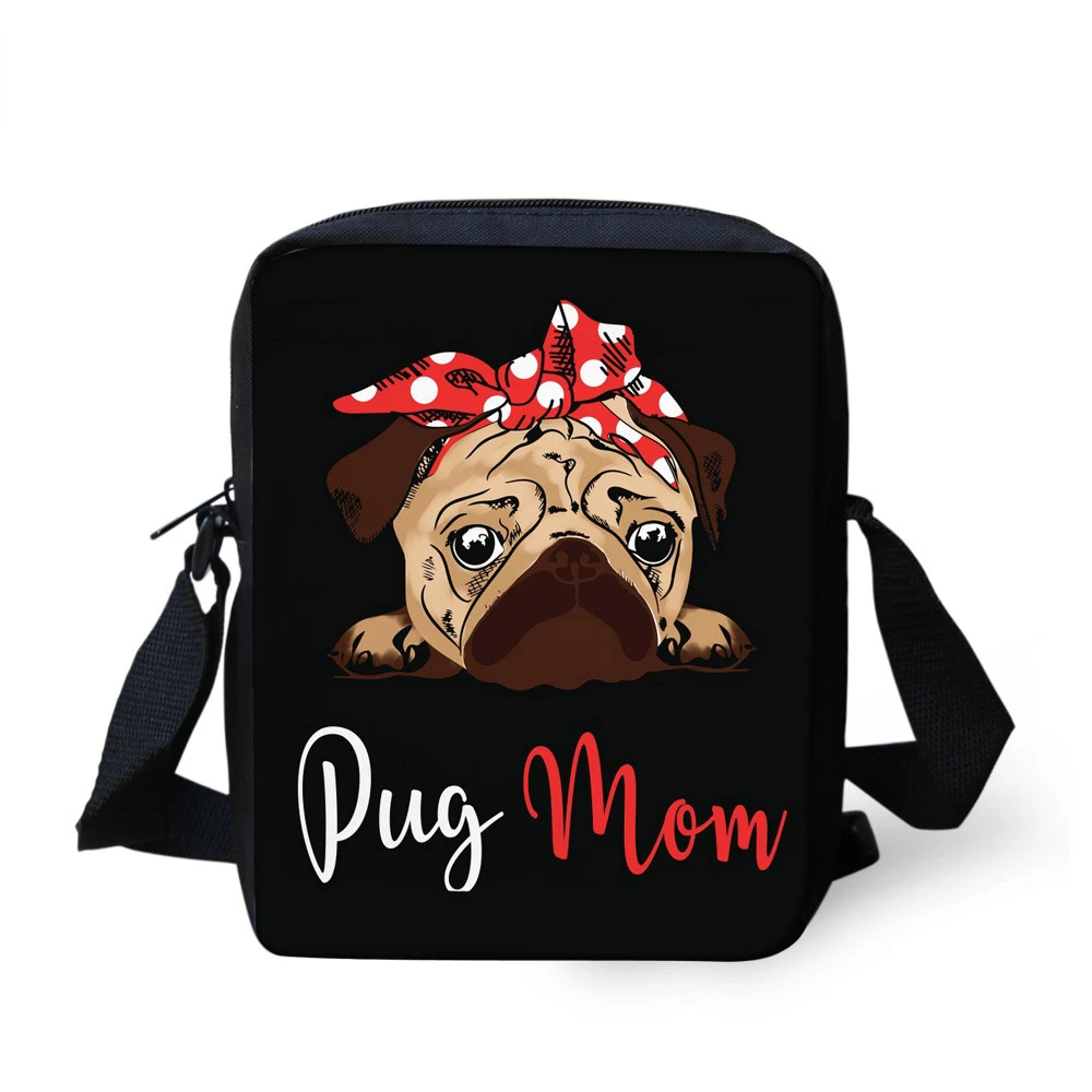 

HOMDOW Bulldog Pug Dog Bag Women Mini Messenger Bags Kids School Bags Girls Shoulder Bookbag Travel Bag Best Christmas Gift