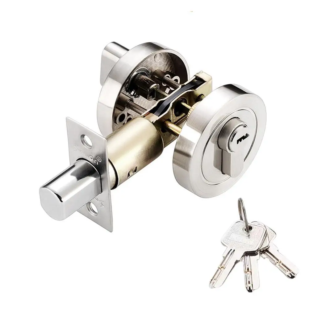 

High Quality Zinc Alloy Cylinder Single Open Deadbolt Door Lock Safety Guard Dead Bolt with Keys for Wood Door Hardware