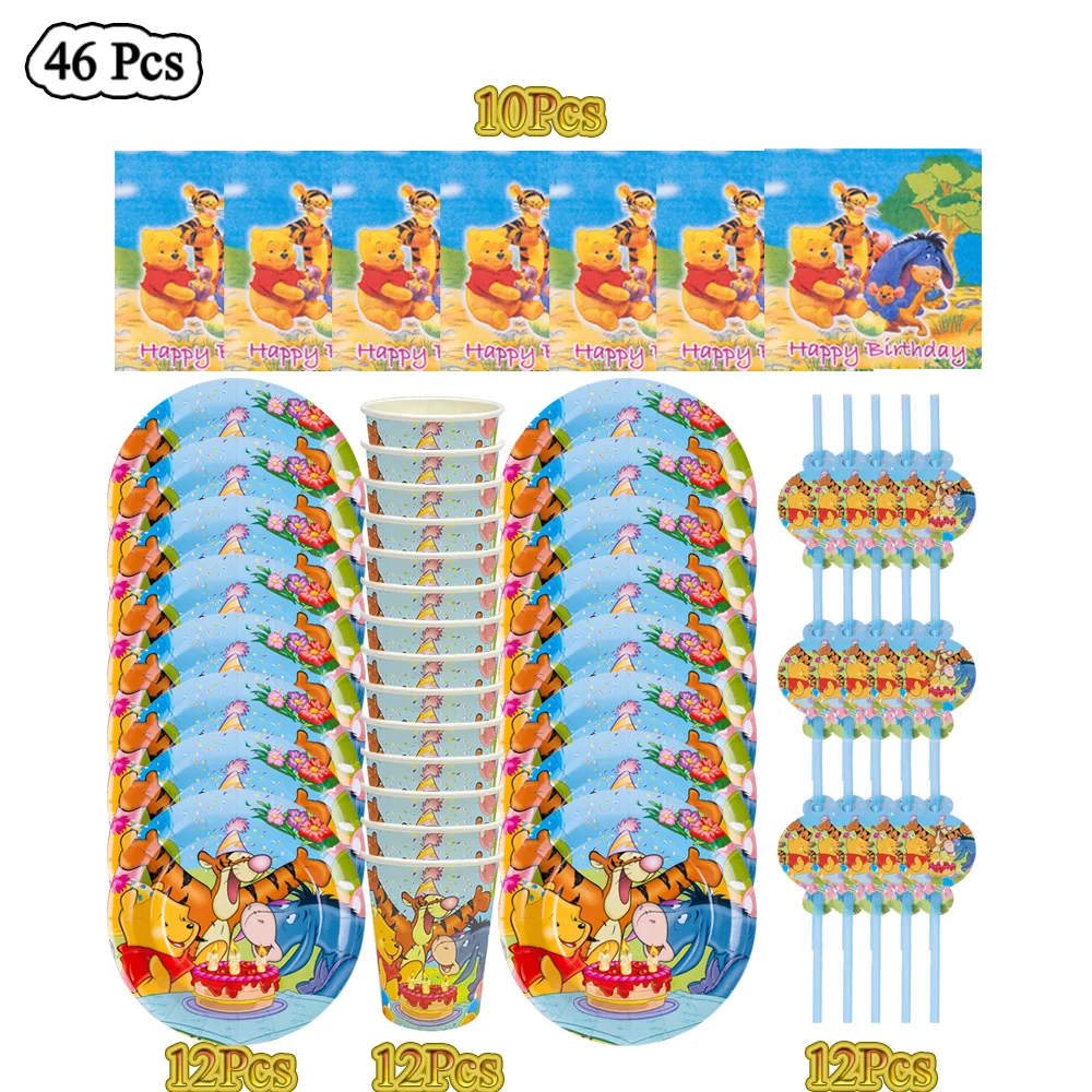 

Набор детской одноразовой посуды с рисунком Винни-Пуха