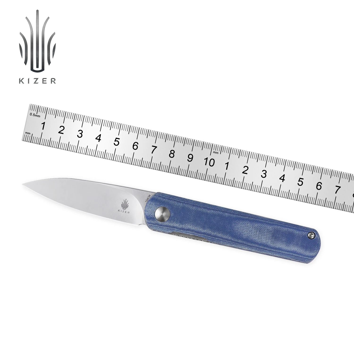 Kizer Folding Knife Feist V3499C1 2021 New Blue Denim Micarta Handle EDC Pocket Knives with 154CM Blade