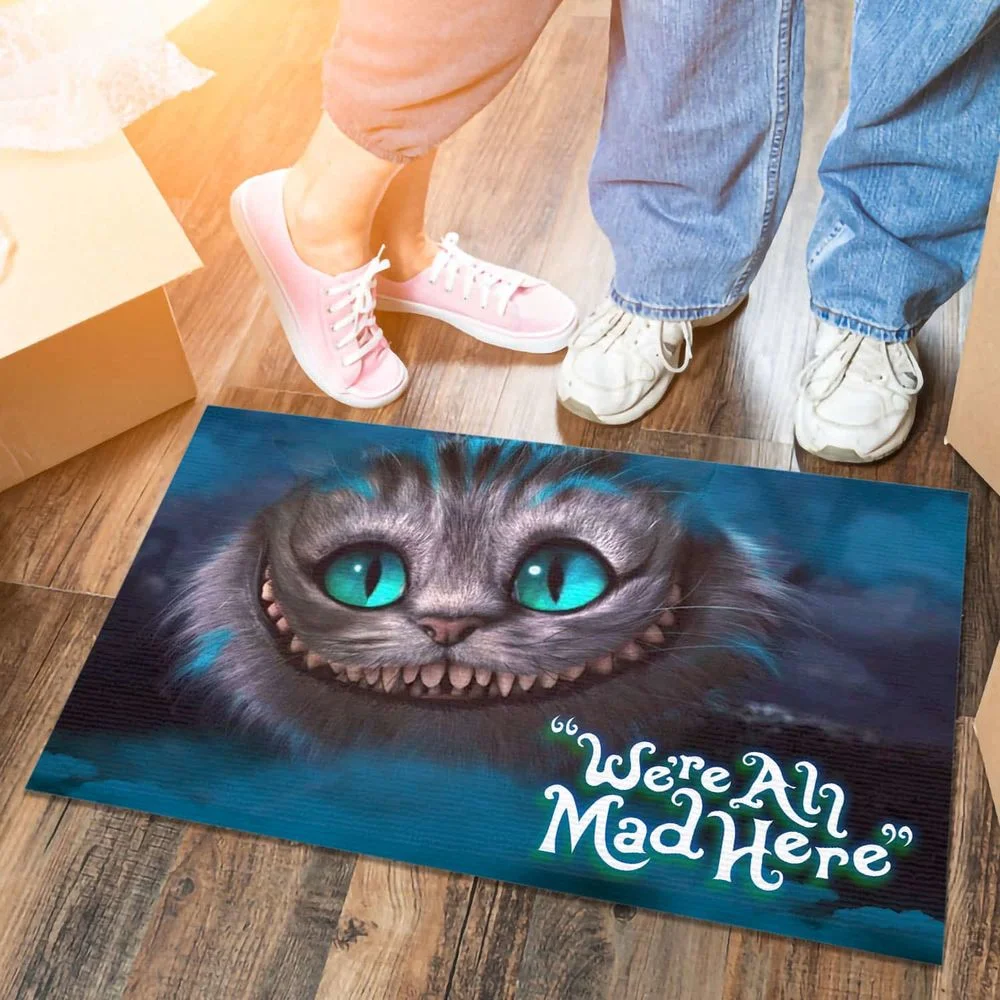 

Halloween Cheshire Cat Floor Mat Entrance 3D Printing Doormat Anti-slip Bathroom Kitchen Mat Kitchen Carpet Home Decor