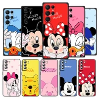 mickey minnie disney face for samsung galaxy s22 s21 s20 ultra plus pro s10 s9 s8 s7 4g 5g silicone soft black phone case fundas