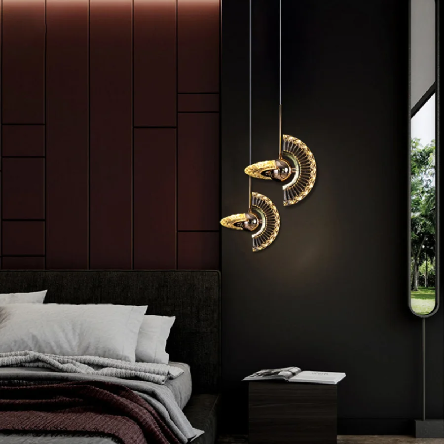 

Современные минималистичные Художественные Светодиодные подвесные светильники для спальни, прикроватная лампа, блеск для гостиной, бара, ...