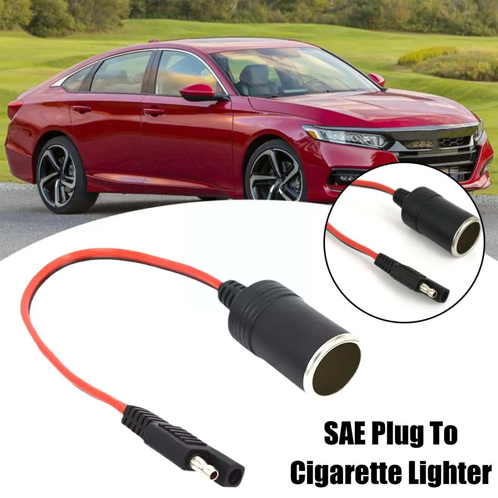 

14awg Female Cigarette Lighter Socket To Sae With Sae Disconnect Cable Connector Plug Release Quick Extension 2 Pin U8d0