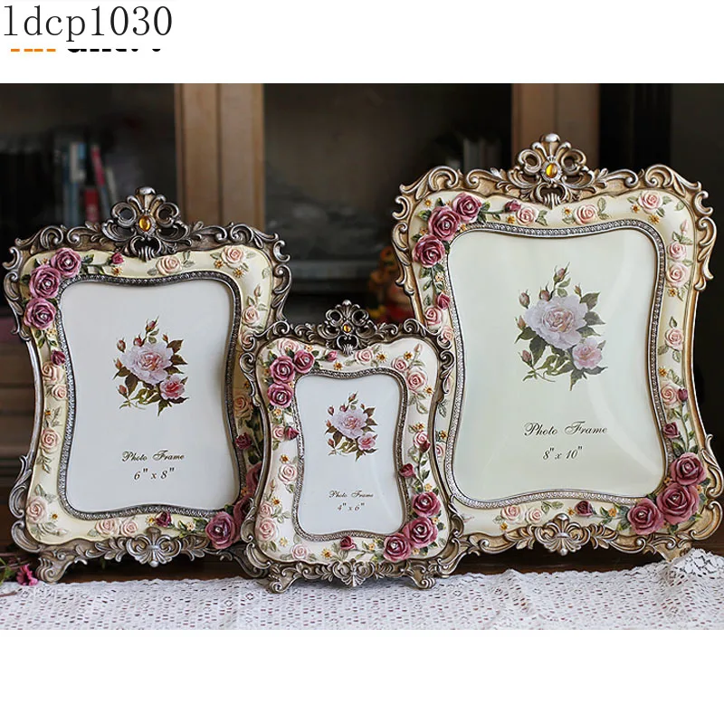 

Лидер продаж, новинка, 5 дюймов, двойное отверстие, 3,5 дюйма, 3 отверстия, 6 дюймов, 7 дюймов, 10 дюймов, окрашенная Роза из полимерной смолы, фоторамка, антикварные фотографии